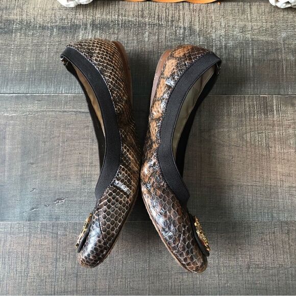Tory Burch Caroline 2 Snake Print Ballerina Flat - Picture 4 of 10